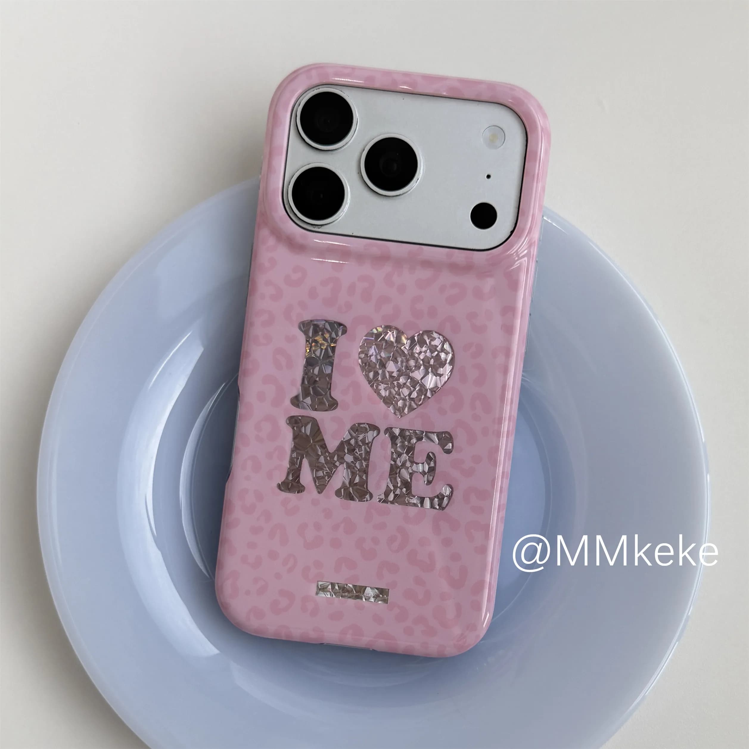 Pink Leopard Print I Love ME Korea ins Phone Case For iPhone 18 17AIR 16 15 14 13 12 11 Pro XR XS X Max 7 8 Plus MINI Y2K Cover