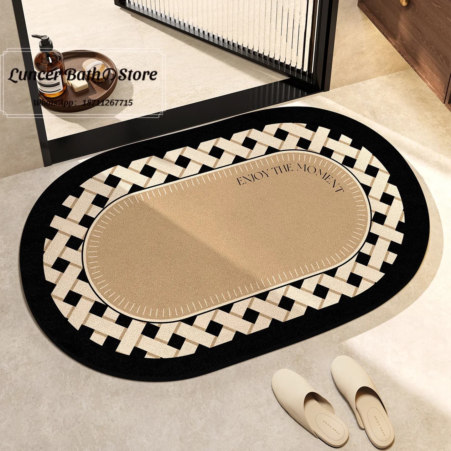 Wabi Sansan bathroom floor mat soft diatom mud carpet bathroom door can be cut quick-drying absorbent non-slip mat