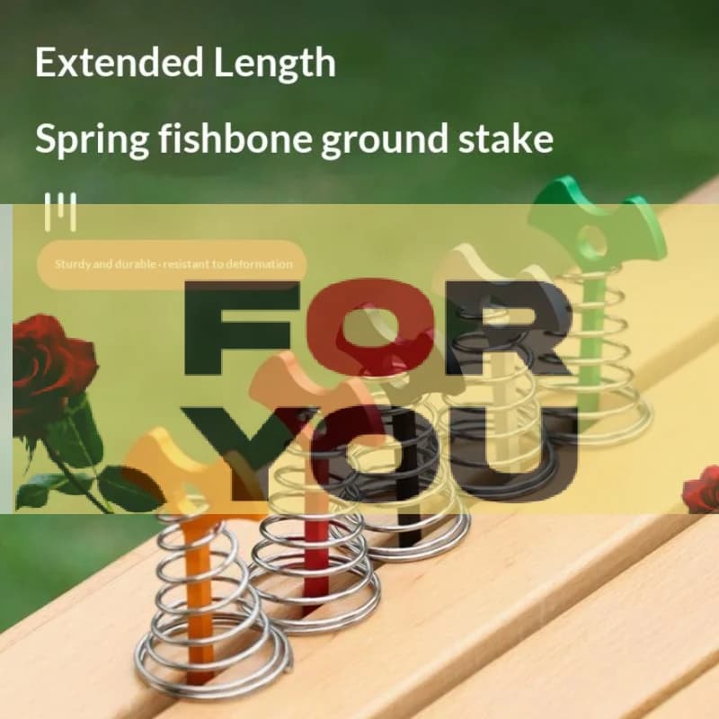 1pcs Adjustable Plank Floor Spring Fishbone Anchor Tent Pegs Buckle Outdoor Awning Deck Stakes Fixed Nails Camping Tent Hooks