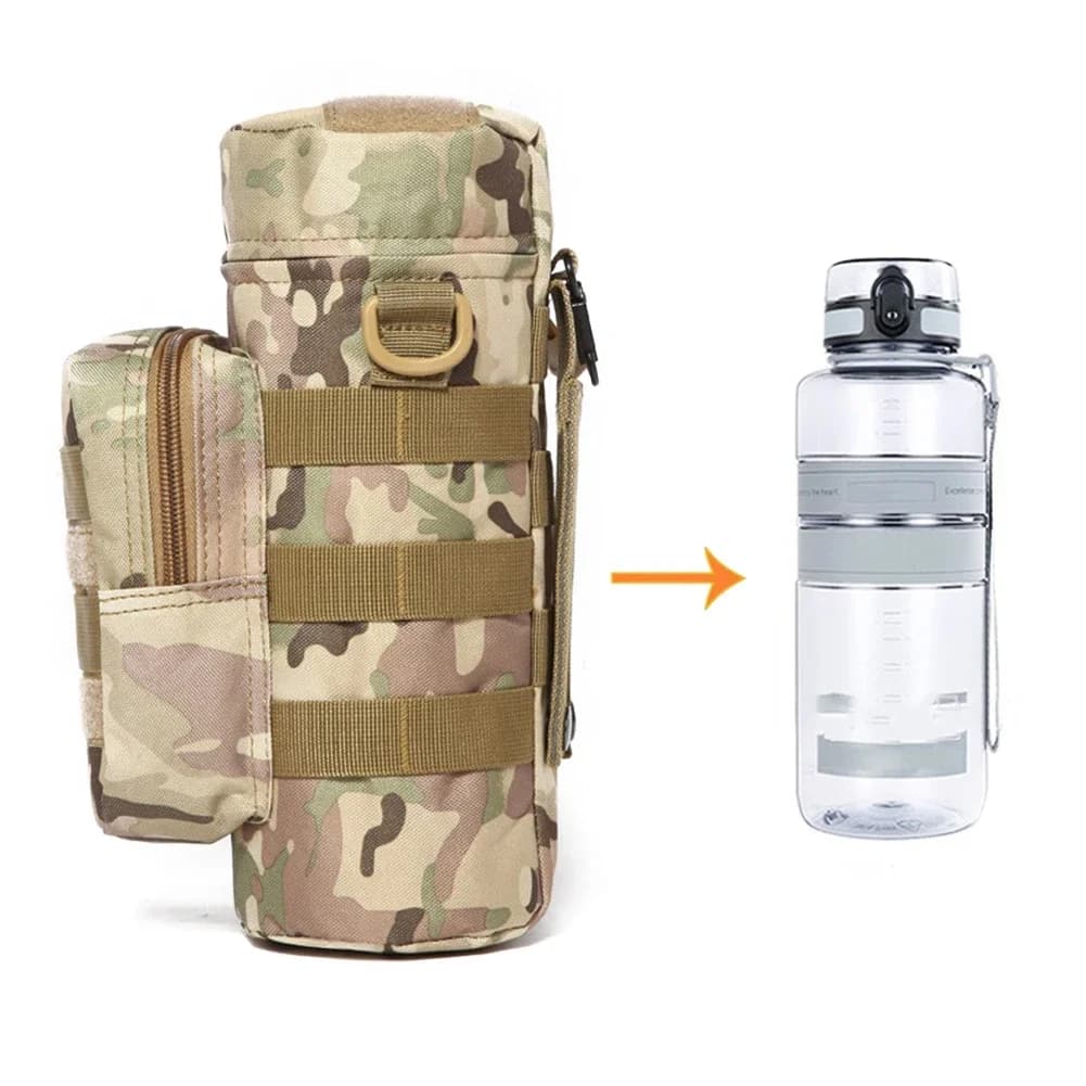 Tactical Molle Water Bottle Pouch Holder Outdoor Sports Travel Camping Hiking Cycling Fishing Hunting Kettle Carrier Waist Bag