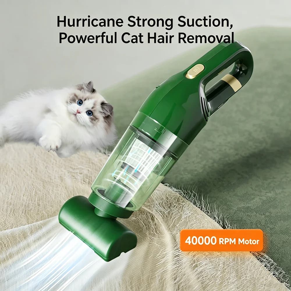 Aspirapolvere Portatile Elettrico per Peli di Animali Domestici, Alta Potenza di Aspirazione, Mini Strumento Manuale per la Pulizia e la Toelettatura di Cani e Gatti