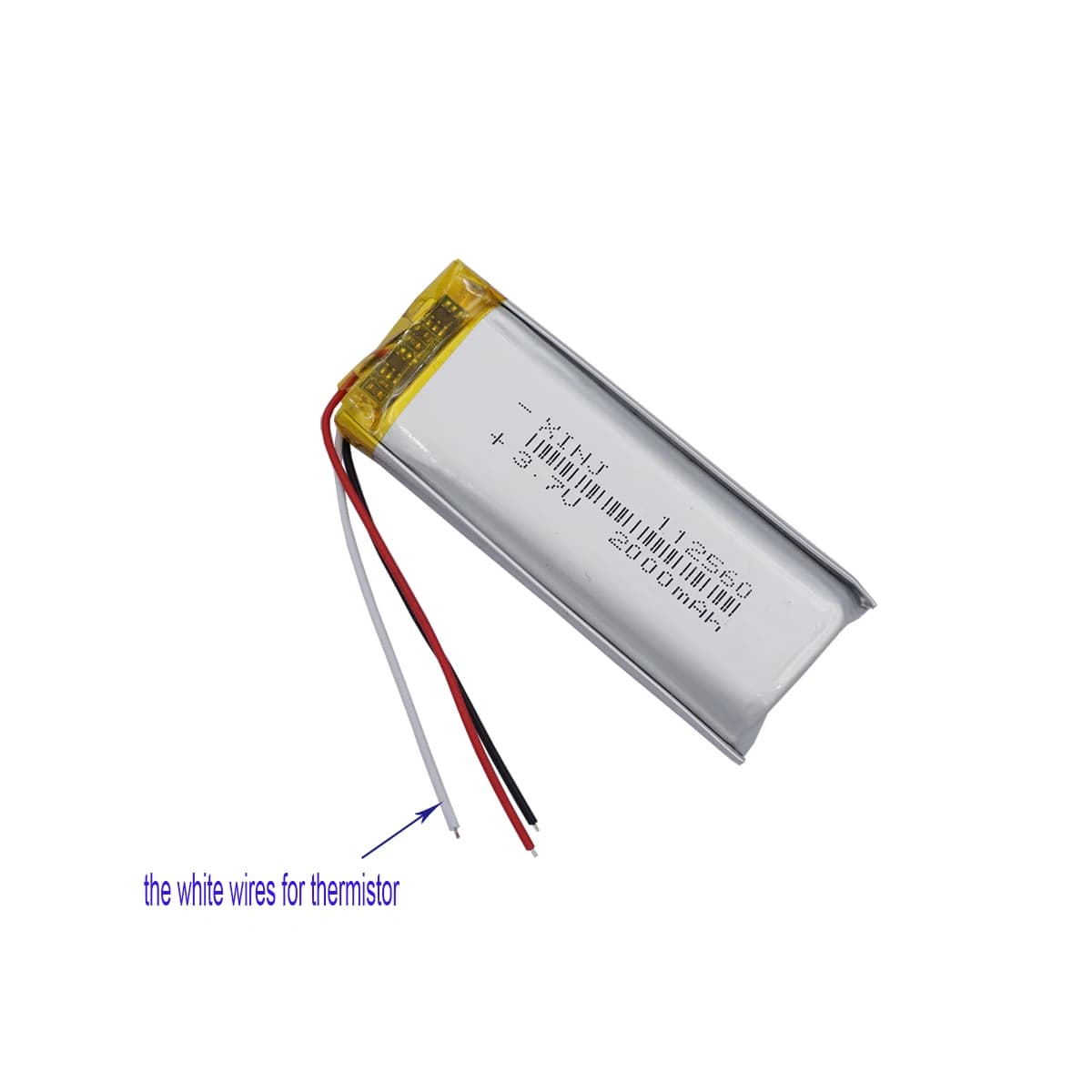 Batteria ricaricabile ai polimeri di litio da 3,7 V 2000 mAh 7,4 Wh 112560 Termistore NTC a 3 fili per telecamera per auto con altoparlante GPS Bluetooth LED