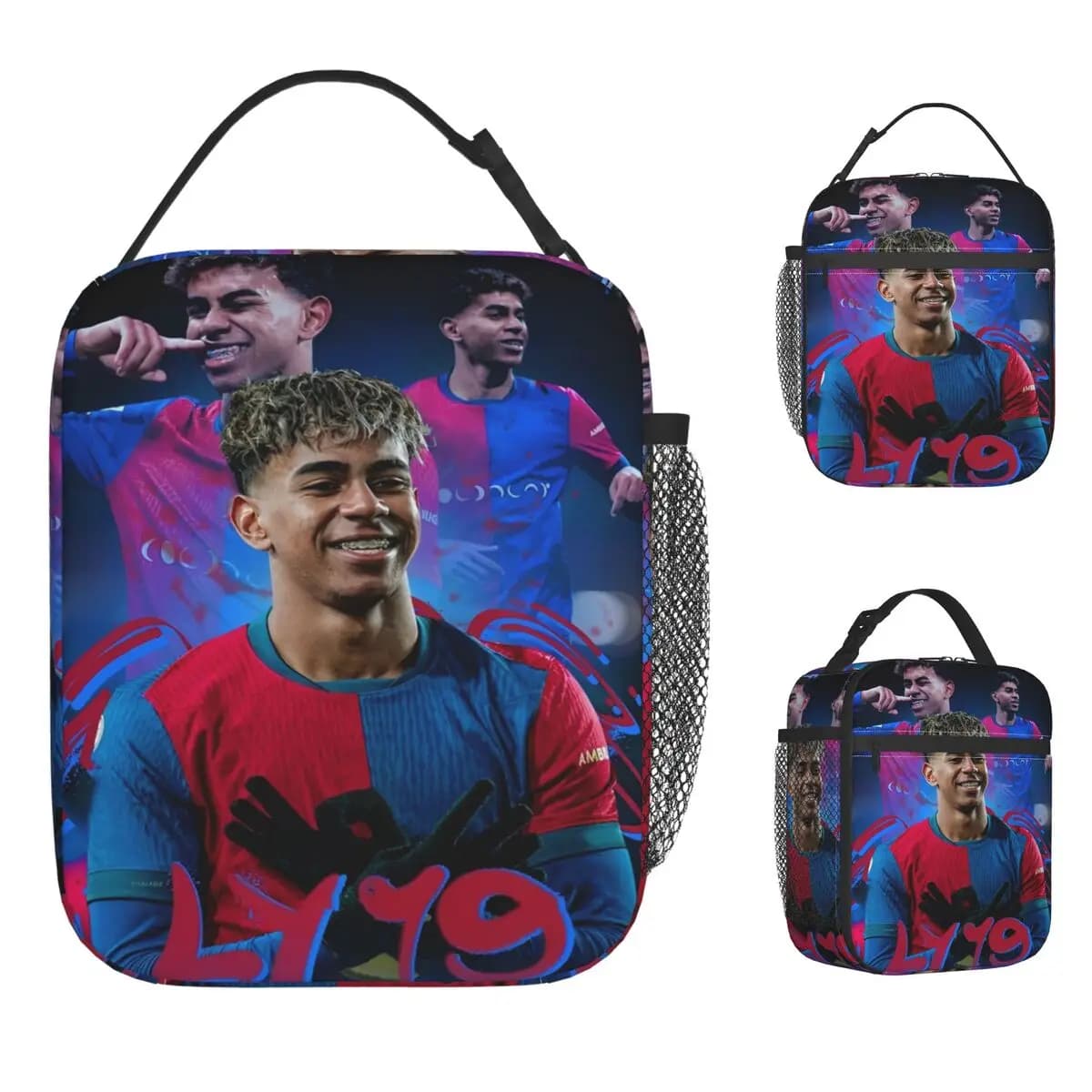 Soccer Number 19 Lamine Y-Yamal Borsa termica per il pranzo, borsa termica, contenitore per il pranzo riutilizzabile, borsa per il pranzo, per uomini, donne, scuola