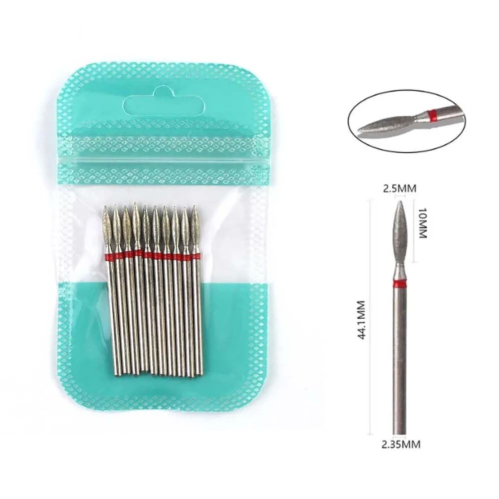 10 pezzi punte per trapano per unghie diamantate fresa punta abrasiva rimozione smalto per Gel per unghie accessori per macchine per Pedicure strumento per Nail Art