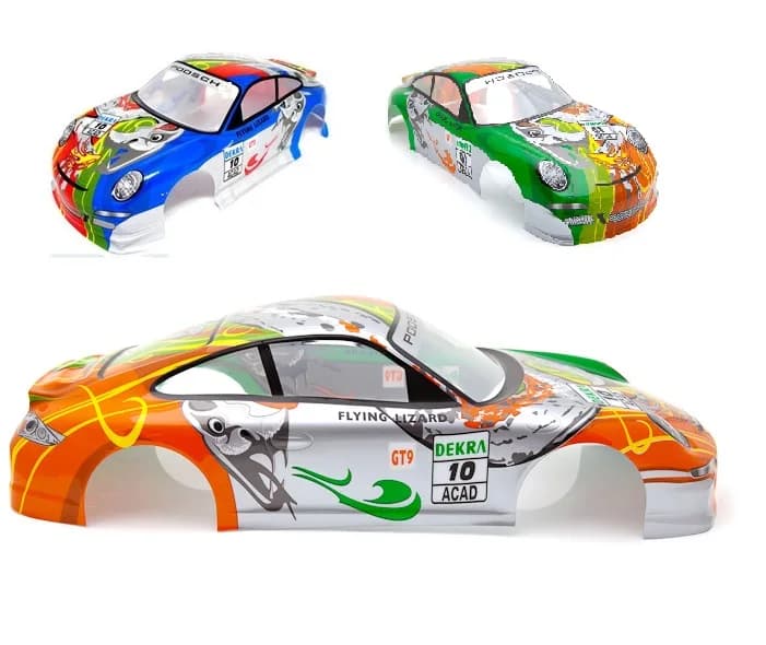 024 blu + verde PVC verniciato corpo shell/accessori per 1/10 r/c racing drift cars HSP 94123 190mm larghezza 260 interasse