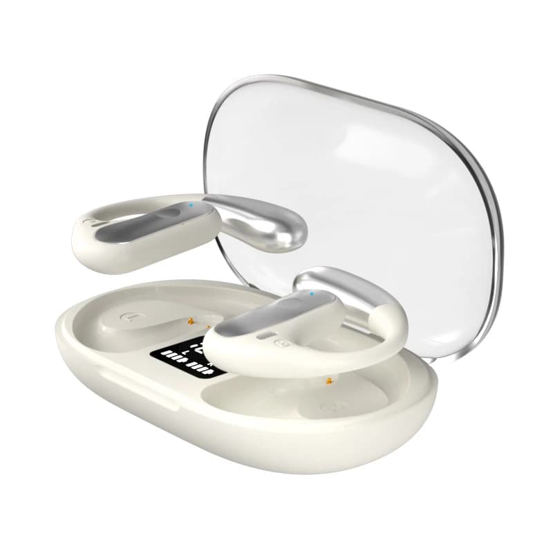 Cuffie Wireless HiFi Q28 2024 con Indicatore LED della Batteria, Auricolari Invisibili alla Moda Tipo C per Gaming