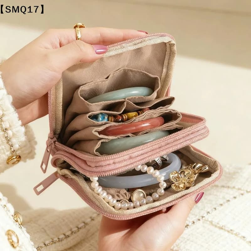 Portable Luxury Jewelry Bag Small Travel Organizer With Compartments Waterproof Pouch For Earrings Bracelets Rings【SMQ】