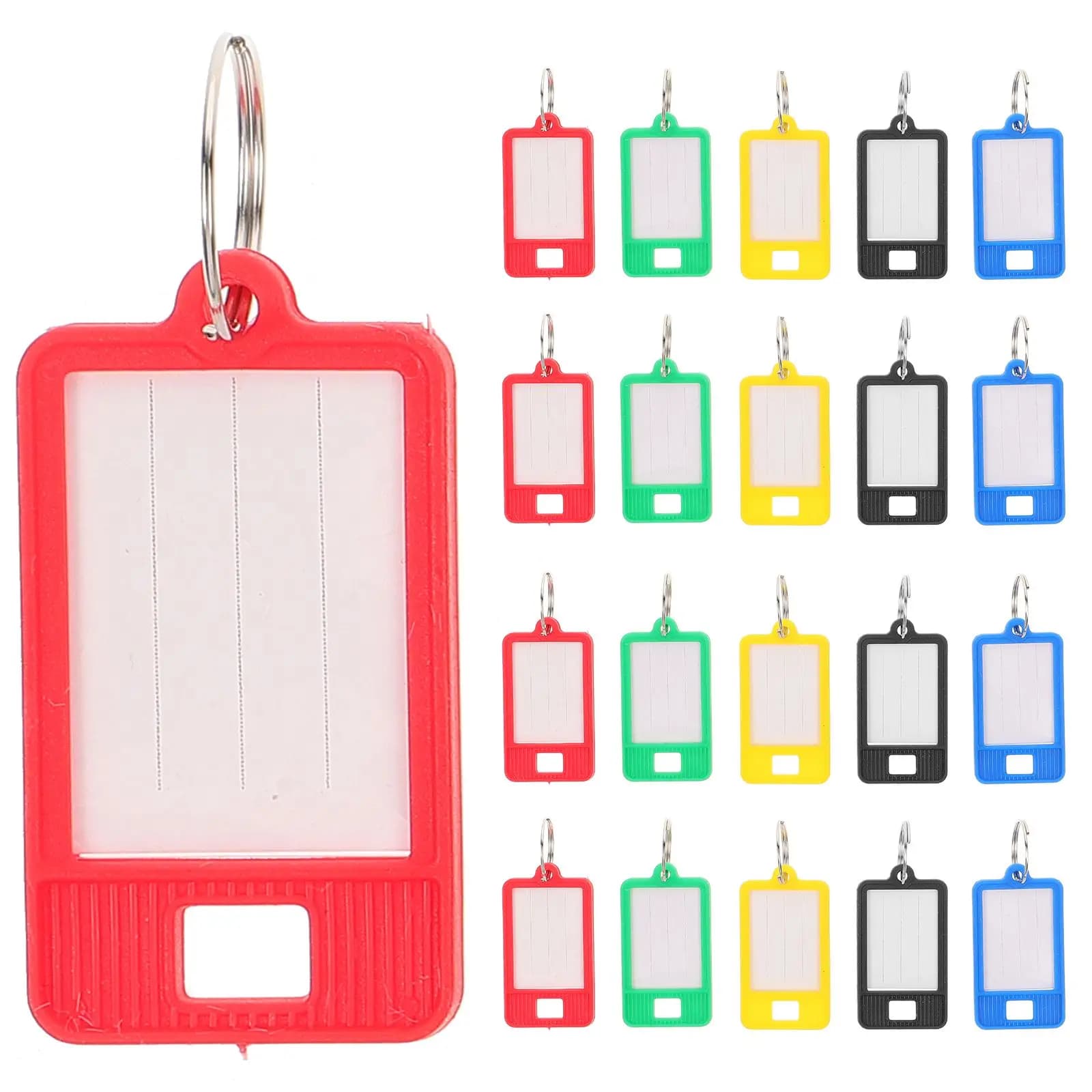 50 Pezzi Etichette Portachiavi per Bagagli, Porta Badge con Clip, Design Aereo