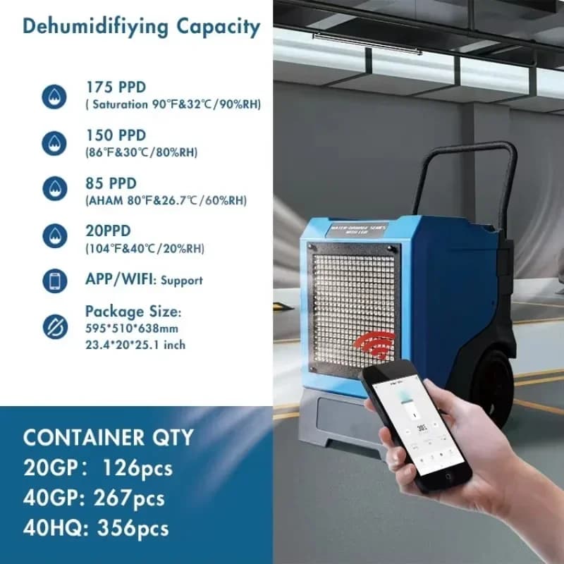 Deumidificatore per inondazioni nel seminterrato LGR compatto 115 V 85 pinte di squisita fattura per il ripristino delle danni causati dall'acqua