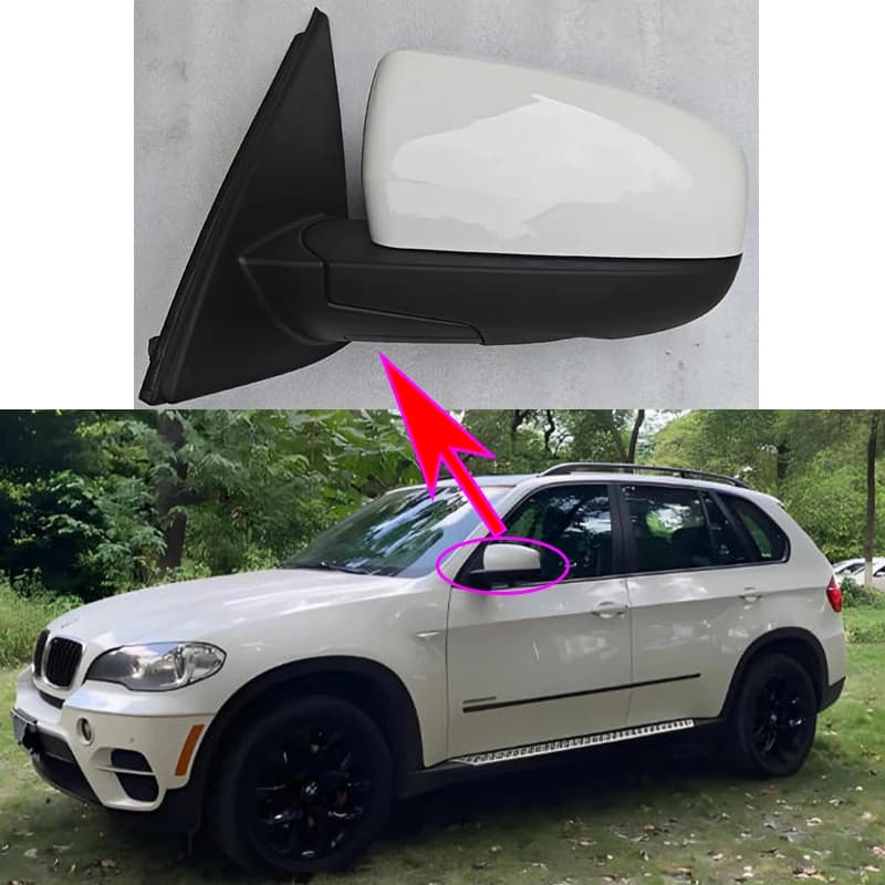Per BMW X5 E70 2006-2013 Riscaldamento esterno automatico, funzione telecamera pieghevole e con regolazione automatica Assemblaggi specchietti retrovisori porta