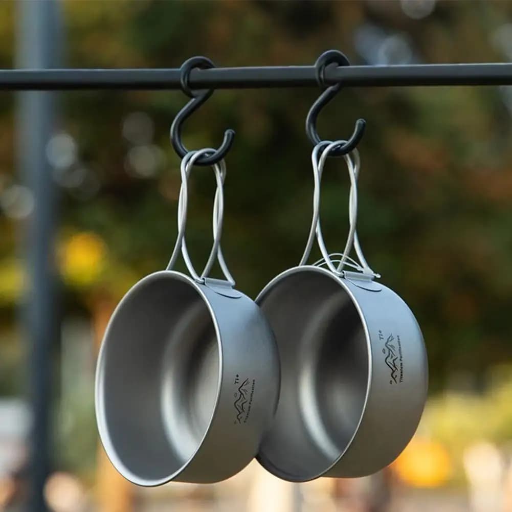 Naturehike Titanium Tableware Foldable Pot Frying Pan Titanium Cup Outdoor Picnic Utensils Tableware Hiking Camping Cookware