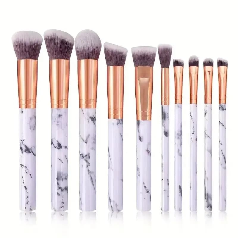 10 pcs synthetic premium marble makeup brushes Kabuki foundation mixing cypria fard concealers shadow brushes
