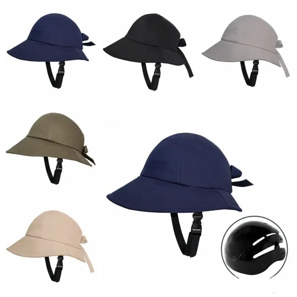 Antique Bike Helmet New Breathable Sun Hat in Solid Color Wide Tent Hat Shaped Hat