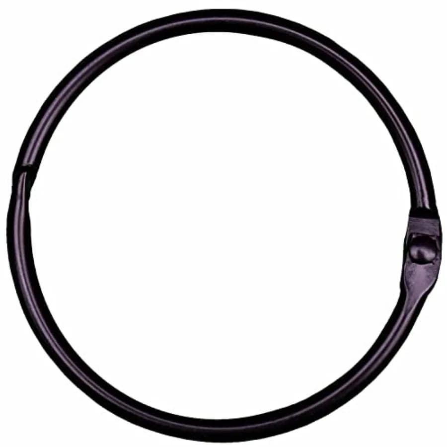 Black Shower Curtain Rings 2 Inch 12 Pack Metal Round Ring Rustproof for Bathroom Rod