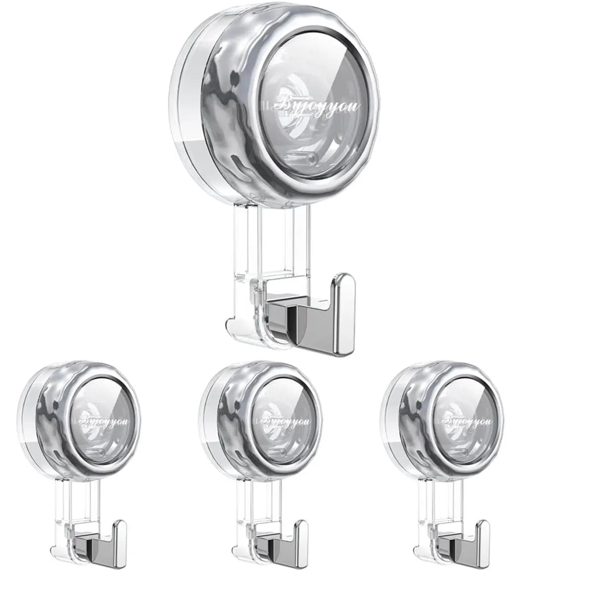 【Multifunctional】 4pcs Heavy Duty Suction Cup Hooks, Strong Suction Hanger for Wreath,Shower,Window & Glass Door,Waterproof Outd