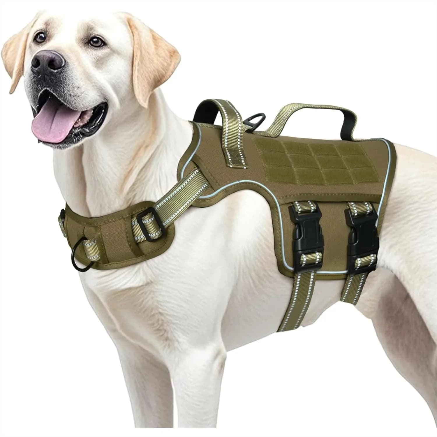 Imbracatura Tattica Resistente per Cani con Sistema Molle, Gilet Riflettente Regolabile per Passeggiate, Escursioni e Addestramento, Facile da Indossare