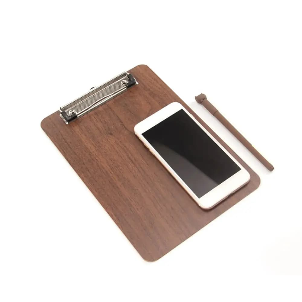 Simple Wooden File Folder A4/A5 Hangable Storage Writing Pad Thickened Menu Contract Clamp Students