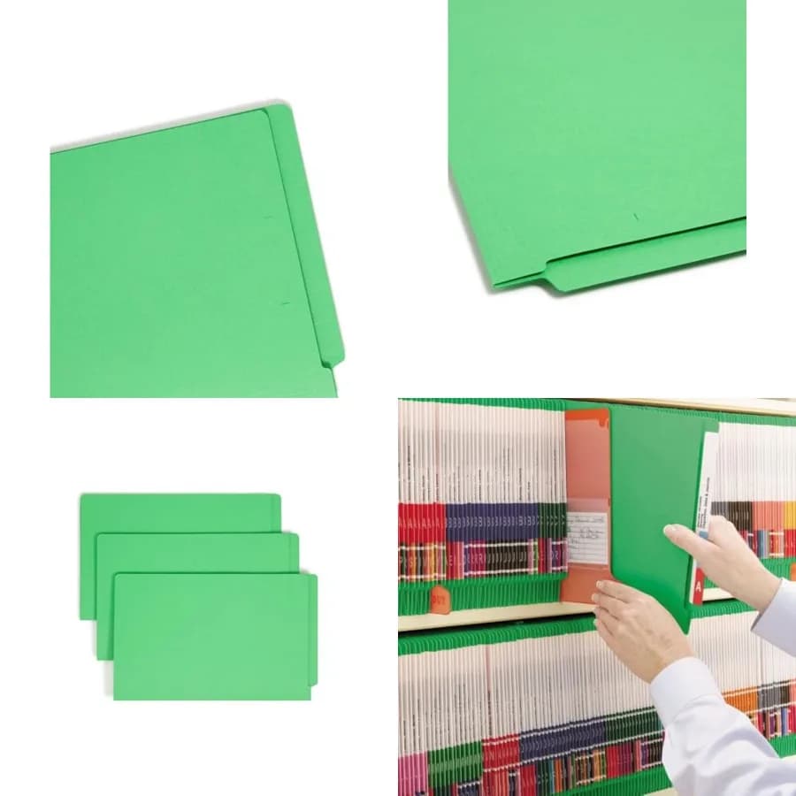 Cartella con Linguetta End Tab, Linguetta Rinforzata Shelf-Master a Taglio Dritto, Formato Legale, 100 Pezzi per Scatola 28110