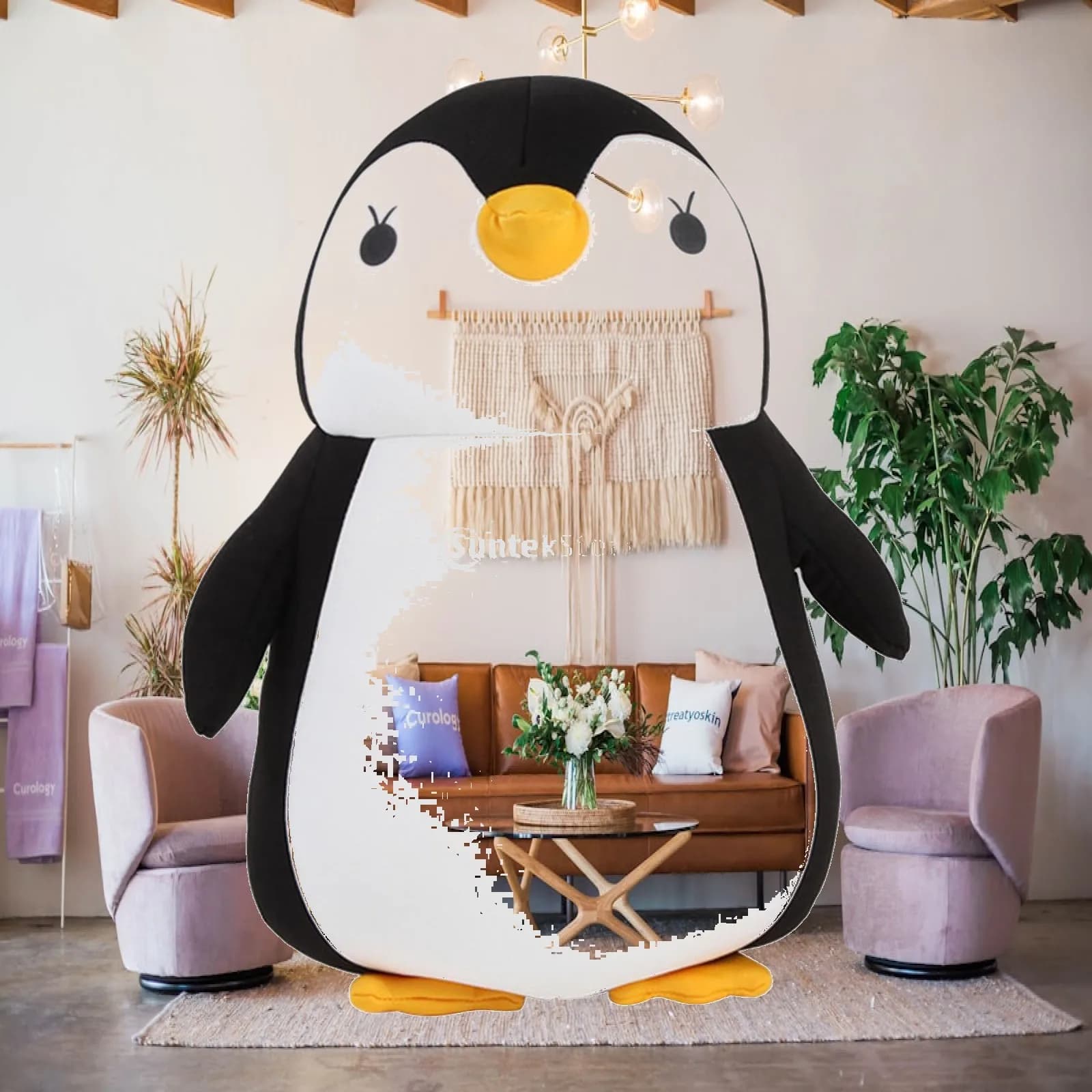 Child Travel Pillow U Shape Deformable Polyurethane Novelty Penguin Neck Cushion for Flights Road Trips