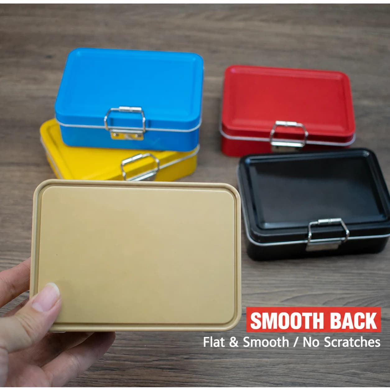 Tin Box For Candy Compact Rectangular Storage Container Metal Jewelry Box Food Grade Flip-Top Metal Tin Box For Living Room Hair