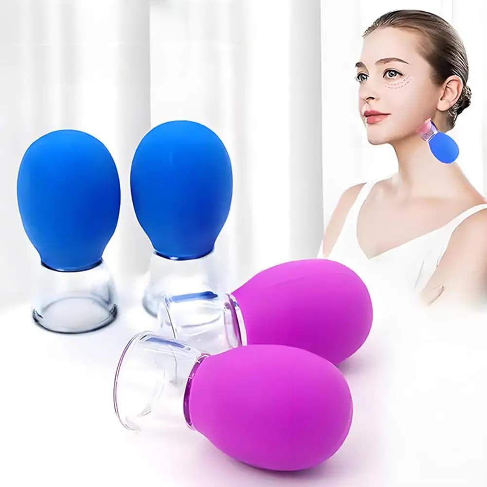 2/4 Pieces Facial Cover Set, Silicone Covers for Massage Face and Eyes, Anti-Cellulite, Massage Therapy for a Bright Skin