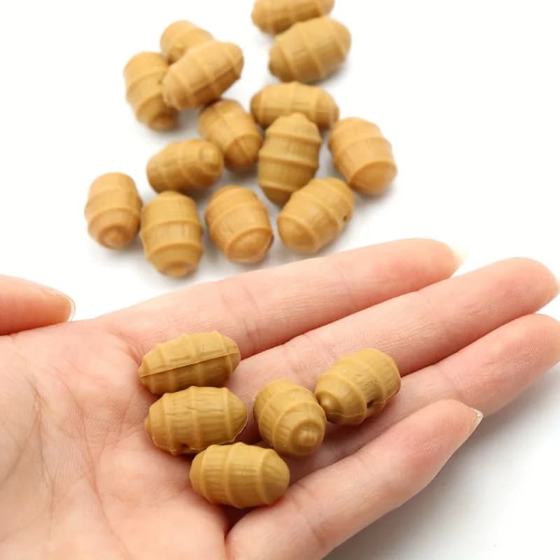 12 Pezzi Esche Galleggianti per Pesca alla Carpa - Pellet Artificiali Marrone Chiaro con Protezione Verde Contro l'Erba, Design Pop-Up