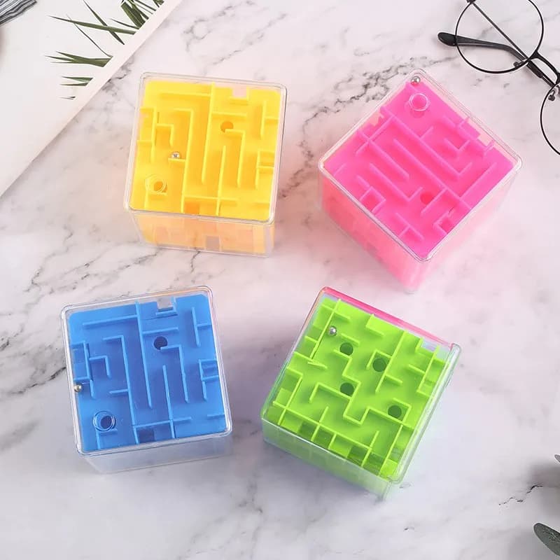 3D trasparente quadrato e rotondo Roller Ball Maze Game Kids Birthday Party Baby Shower Gift Giveaway Toy Pinata Filler Pack