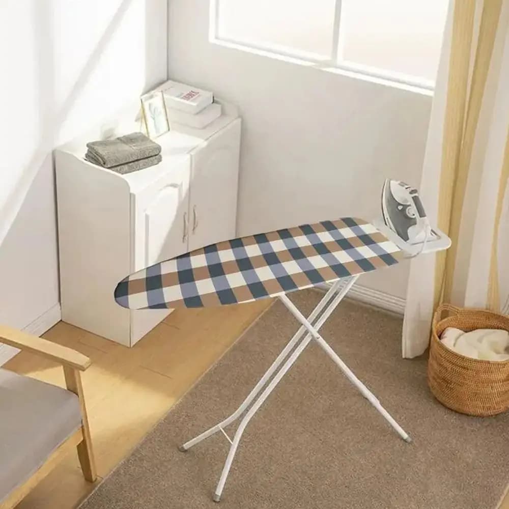 1 pezzo di copertura per asse da stiro resistente alle macchie, imbottitura in cotone spesso, scudo termico in ferro universale con copertura in tessuto con bordo elastico