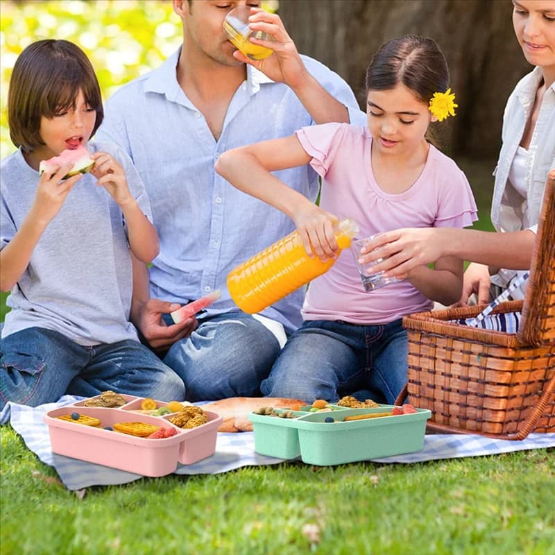 Contenitori per alimenti ABCA-Contenitore per la preparazione dei pasti a 4 scomparti con coperchio trasparente