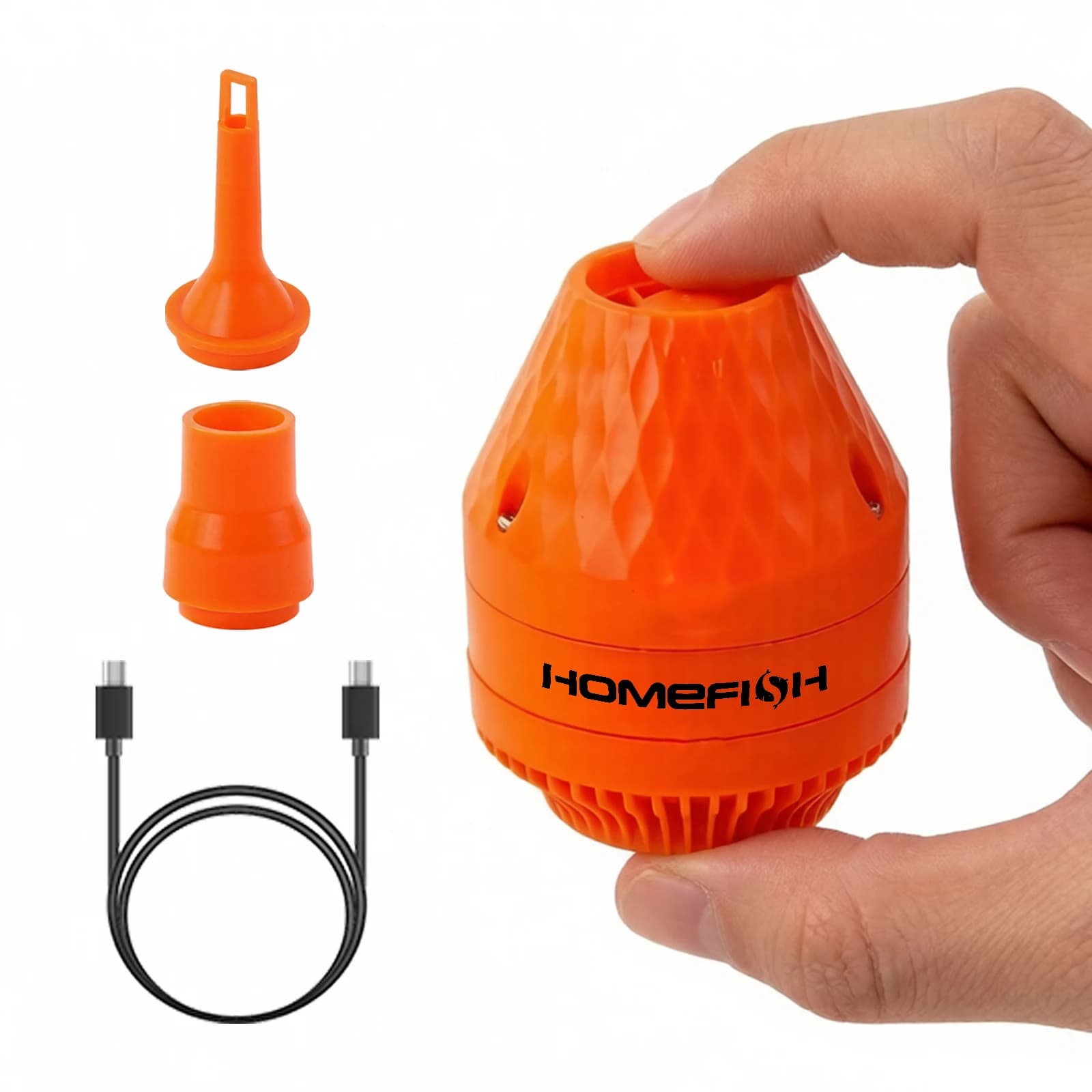 HOMEFISH Mini Air Pump – 3X Faster Inflation for Air Bed, Pillow, Pool Float & More | Portable, Cordless, Outdoor Ready