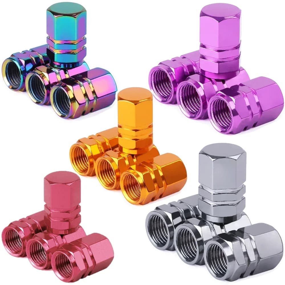 Tire Valve Stem Caps Aluminum Alloy Dustproof Wheel Nipple Cover Decorative Tire Accessories For Cars Motorcycles Bicycle