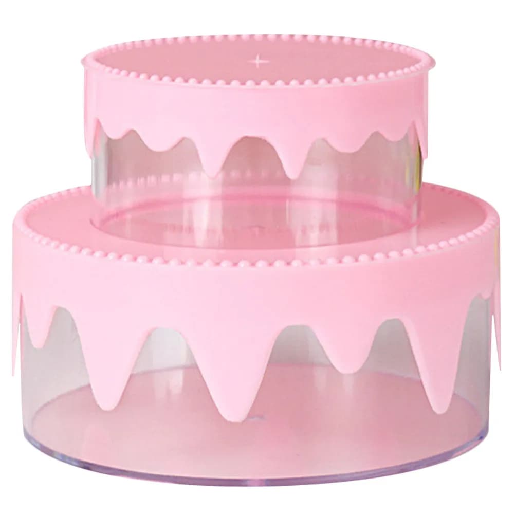 1Set Round Cake Shaped Storage Box 2 Layer Plastic Desktop Organizer DIY Material Hair Rope Holder Jewelry Storage Case