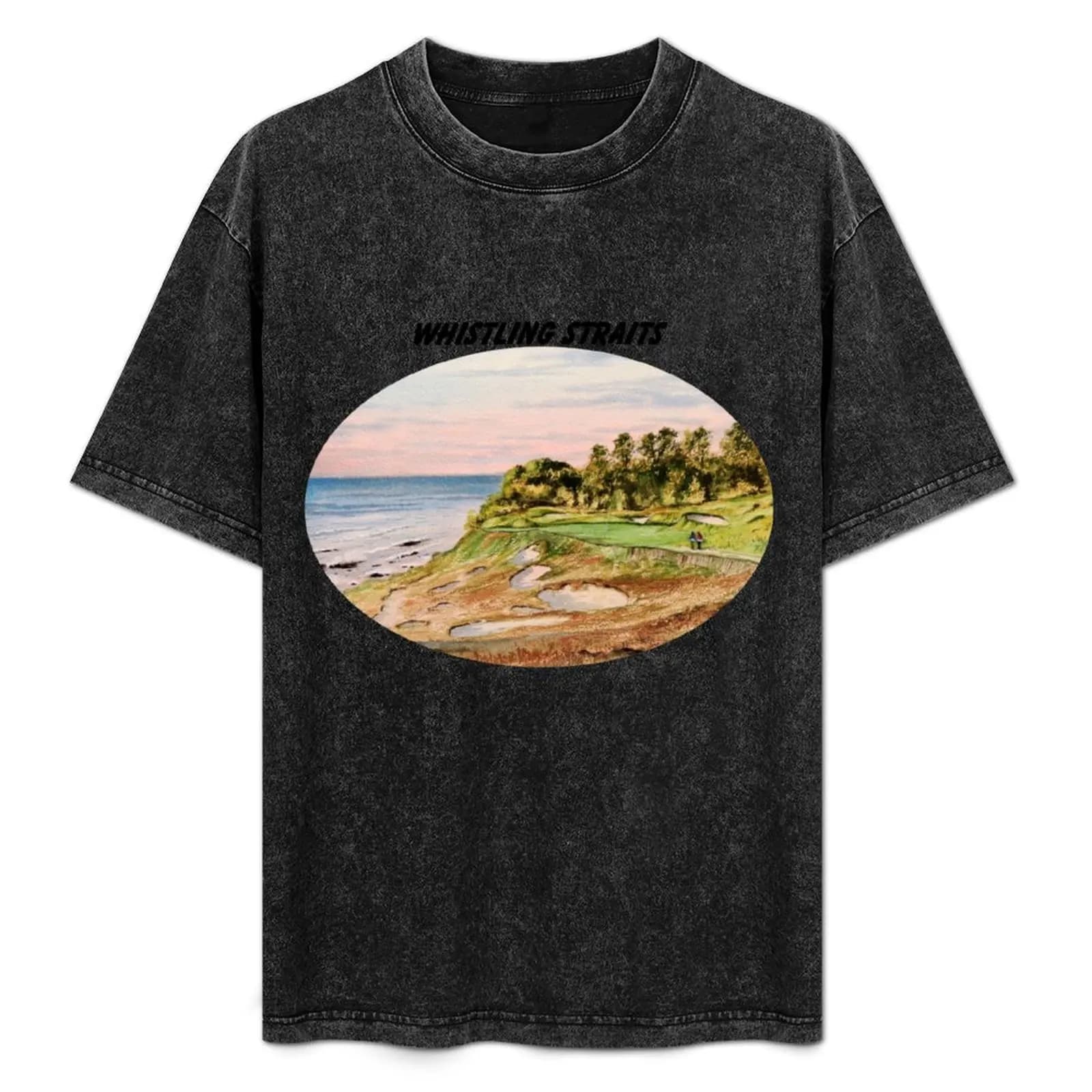 T-shirt Whistling Straits Golf Course con bandiera, t-shirt sportiva leggera e basic