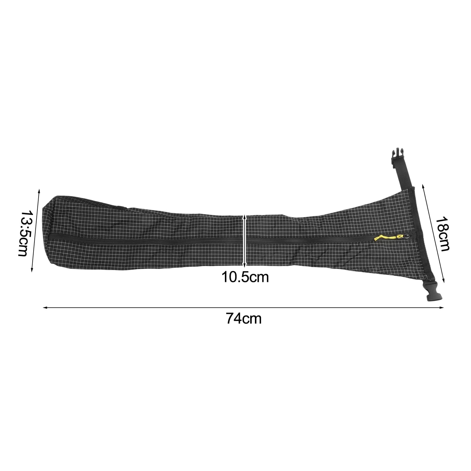 Bag with adjustable shoulder strap, about 74x18 cm, trek stick bag, suitable for 70 cm sticks, mesh pockets, wear-resistant design