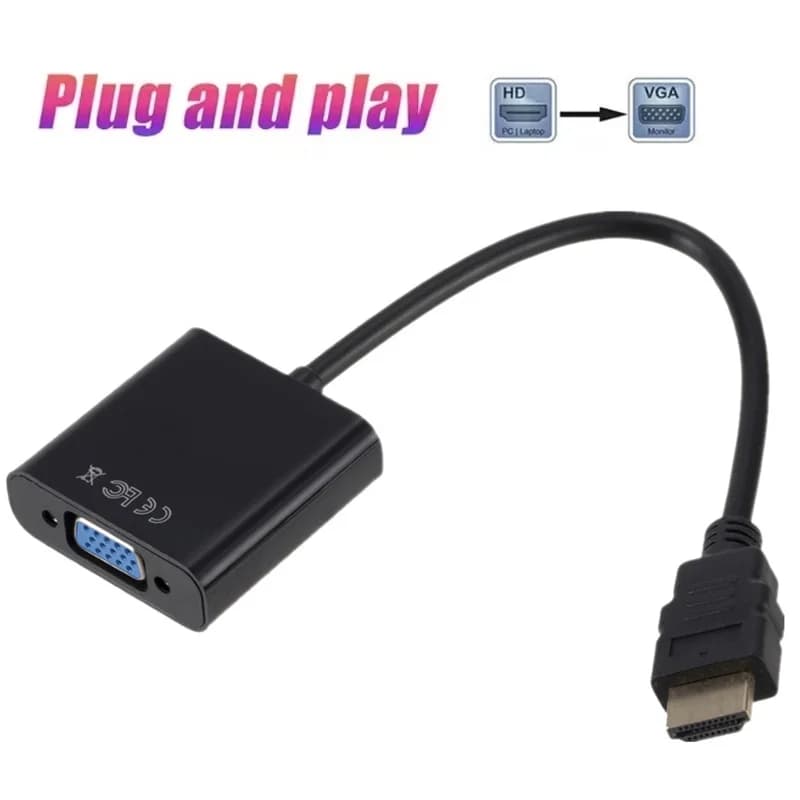 HDMI-compatible To VGA Adapter For Laptop PC Projector Monitor Audio Power Port Office Classroom Display Full HD TV 1080P Output