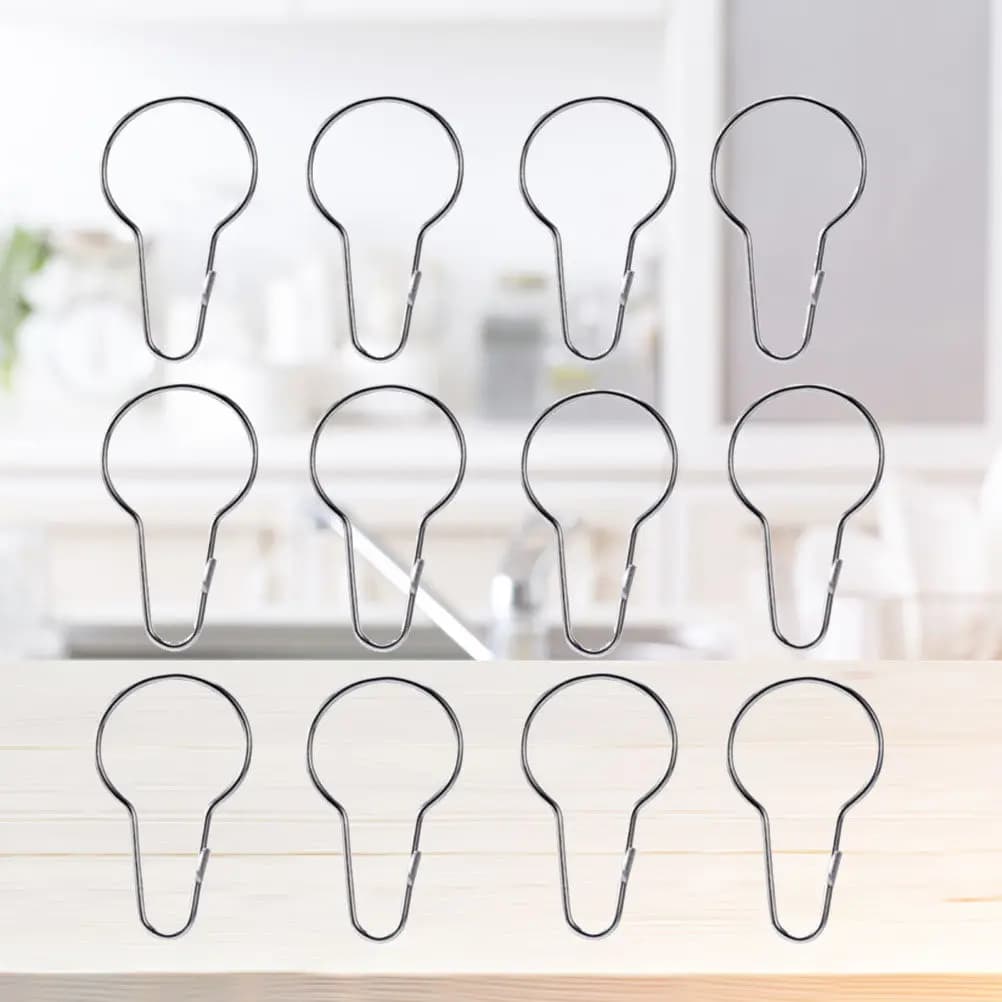 50 Pieces Hooks for Shower Curtain Pumpkin Shape, Silver, Anti-rust, Anti-corrosion, Hardware Accessories for Bathroom and Living Room