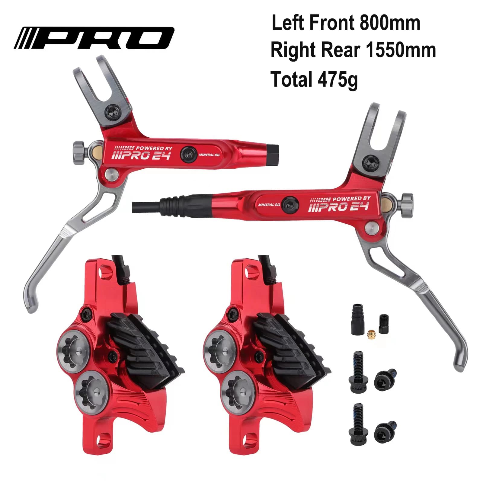 IIIPRO E4 Freno Ultraleggero 4 Pistoni Freno Idraulico Della Bicicletta 800/1550mm MTB Freno di Raffreddamento Pressione Olio AM DH Bici Da Strada Freno A Disco