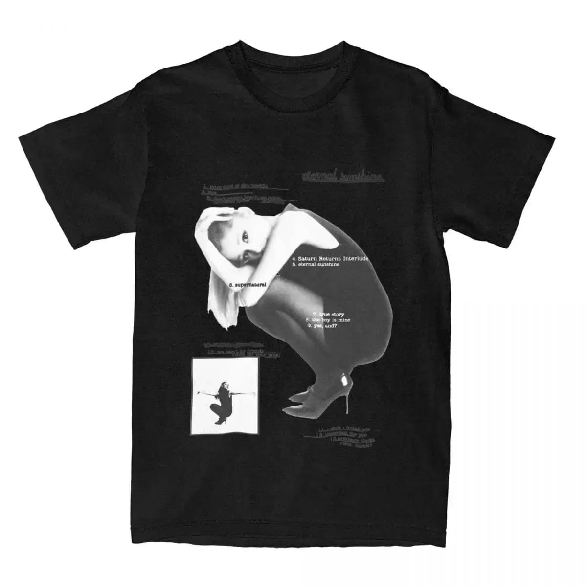 T-shirt estive Ariana Grande, T-shirt con il tracklist di Eternal Sunshine, T-shirt Y2K cool per coppie, Top casual unisex