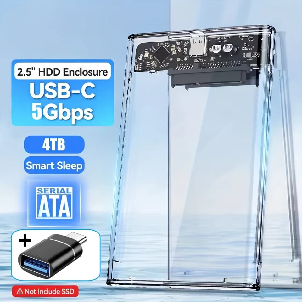 2.5 inch HDD SSD Case USB 3.0/Type C HDD Enclosure External Hard Drive Disk Case for PC Laptop Mobile SATA Harddisk Box