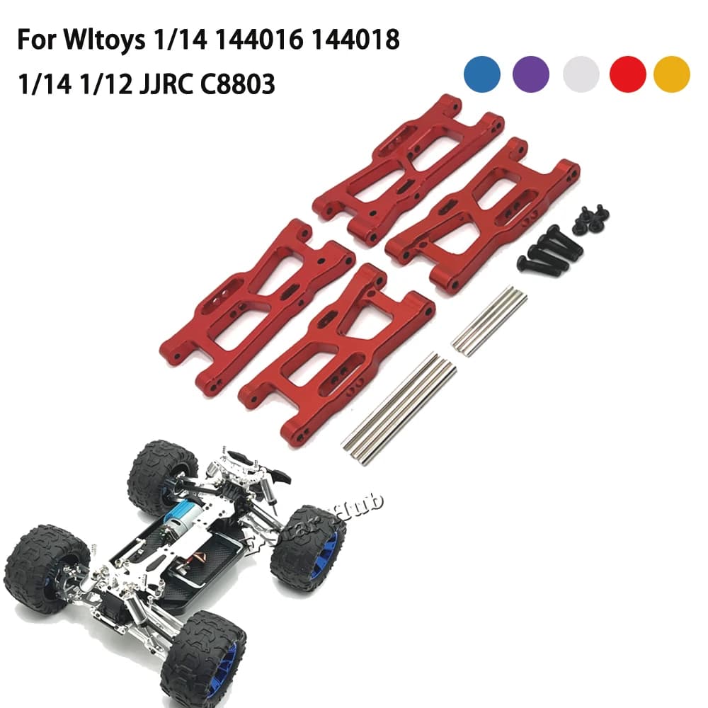 Bracci oscillanti anteriori e posteriori per WLtoys 144016 144018 1/14 1/12 JJRC C8803 parti di aggiornamento in metallo RC Car OP accessori truck buggy
