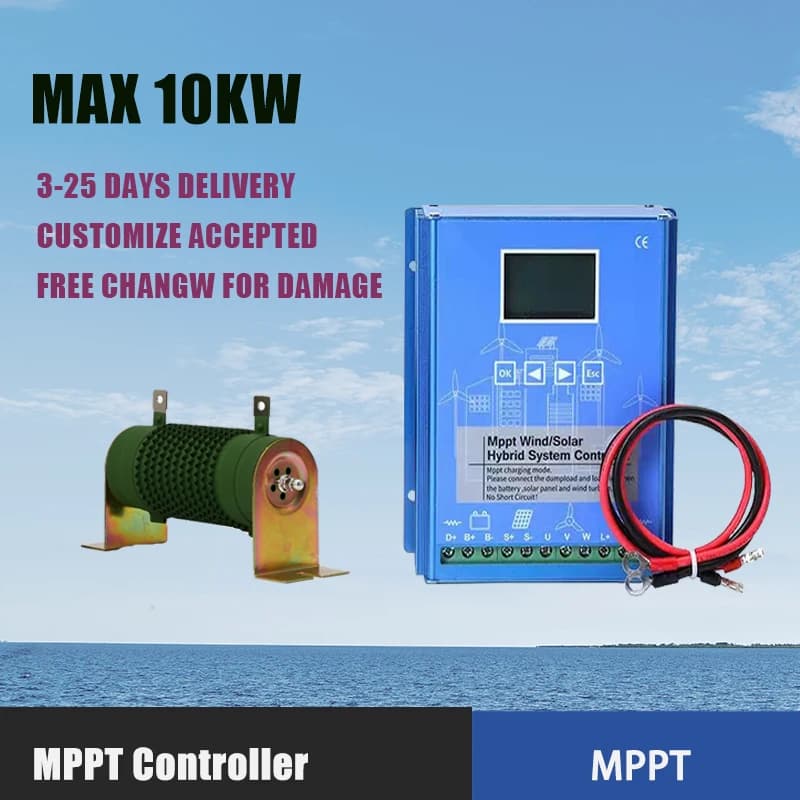 Solar &Wind Hybrid System MPPT Charge Controller Solar Controller 12V 24V Auto 48V Regulator for Home Use Wind Generator