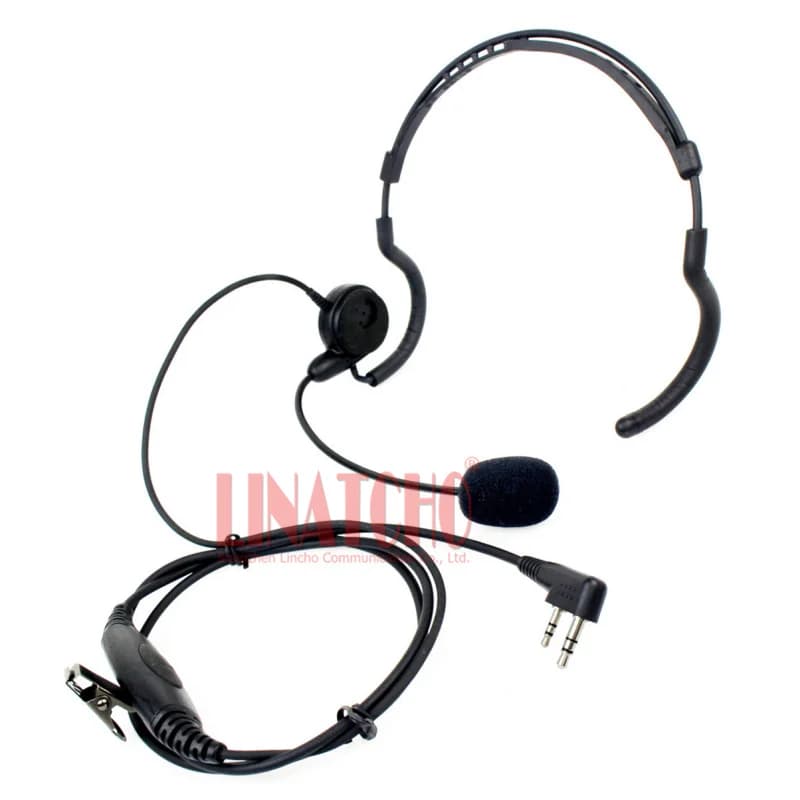 Auricolare con Microfono a Collare per Walkie Talkie, Cuffie Radio Bidirezionale con Connettore K a 2 Pin