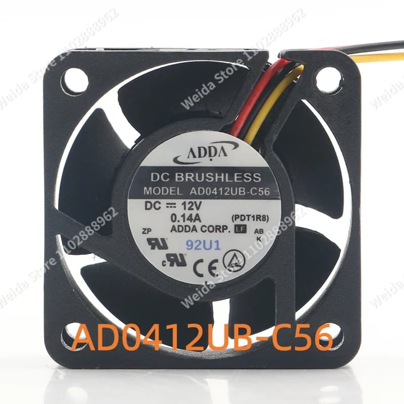 Nuova ventola di raffreddamento ADDA 5V 24V 48V 4020 40X40X20MM 4CM DC 12V 0.14A a doppio cuscinetto a sfera a tre fili per convertitore di potenza AD0412UB-C56