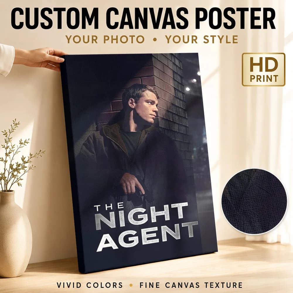 The Night Agent Framed Canvas Print Poster Customized Photo Modern Pop Culture Wall Art for Man Cave Decor Gift for Collectors