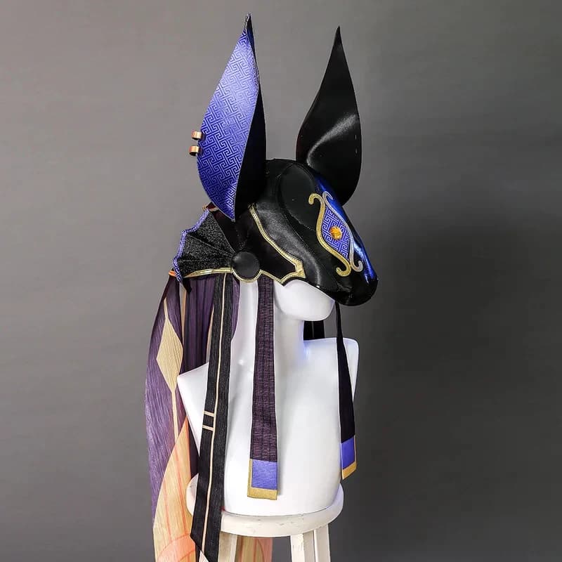 Cappello Cosplay Impact x3c5b/ Genshin Cyno con Parrucca e Accessori per Feste di Halloween 20255'g,j'8
