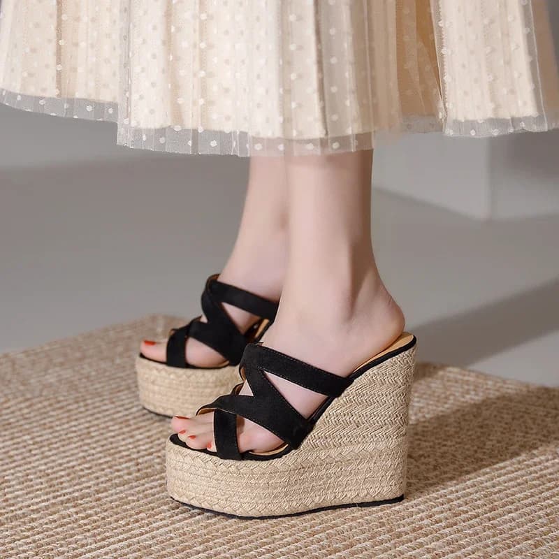 Size 32-39 Summer New Open Toe Sandals Women High Heel Wedge Platform Beach Sandals Shoes
