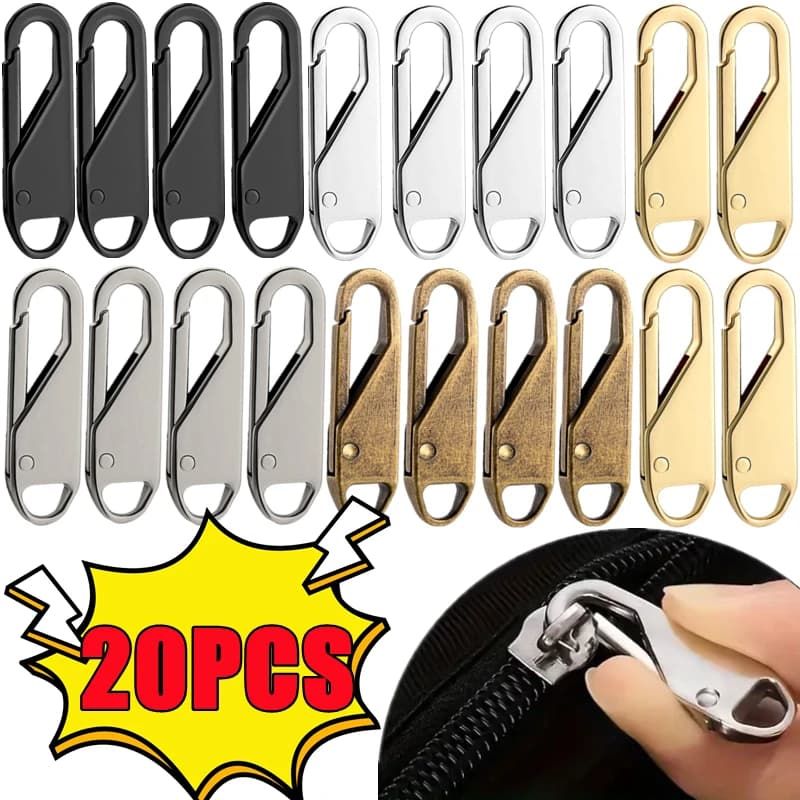 20-5PCS Cursore per cerniera Estrattore Borsa per riparazione cerniera istantanea Sostituzione Borsa da viaggio con fibbia cattiva Valigia Testa con cerniera Cucito fai da te artigianale