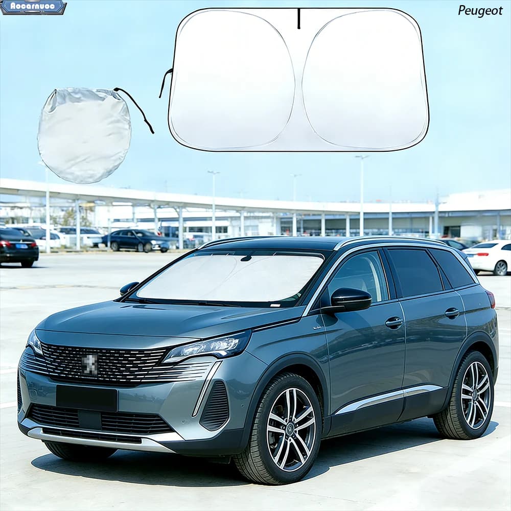 Car Windshield Sun Shade For Peugeot 5008 2017-2024 Sunshade Sun Visor Protector Foldable Blocks UV Rays