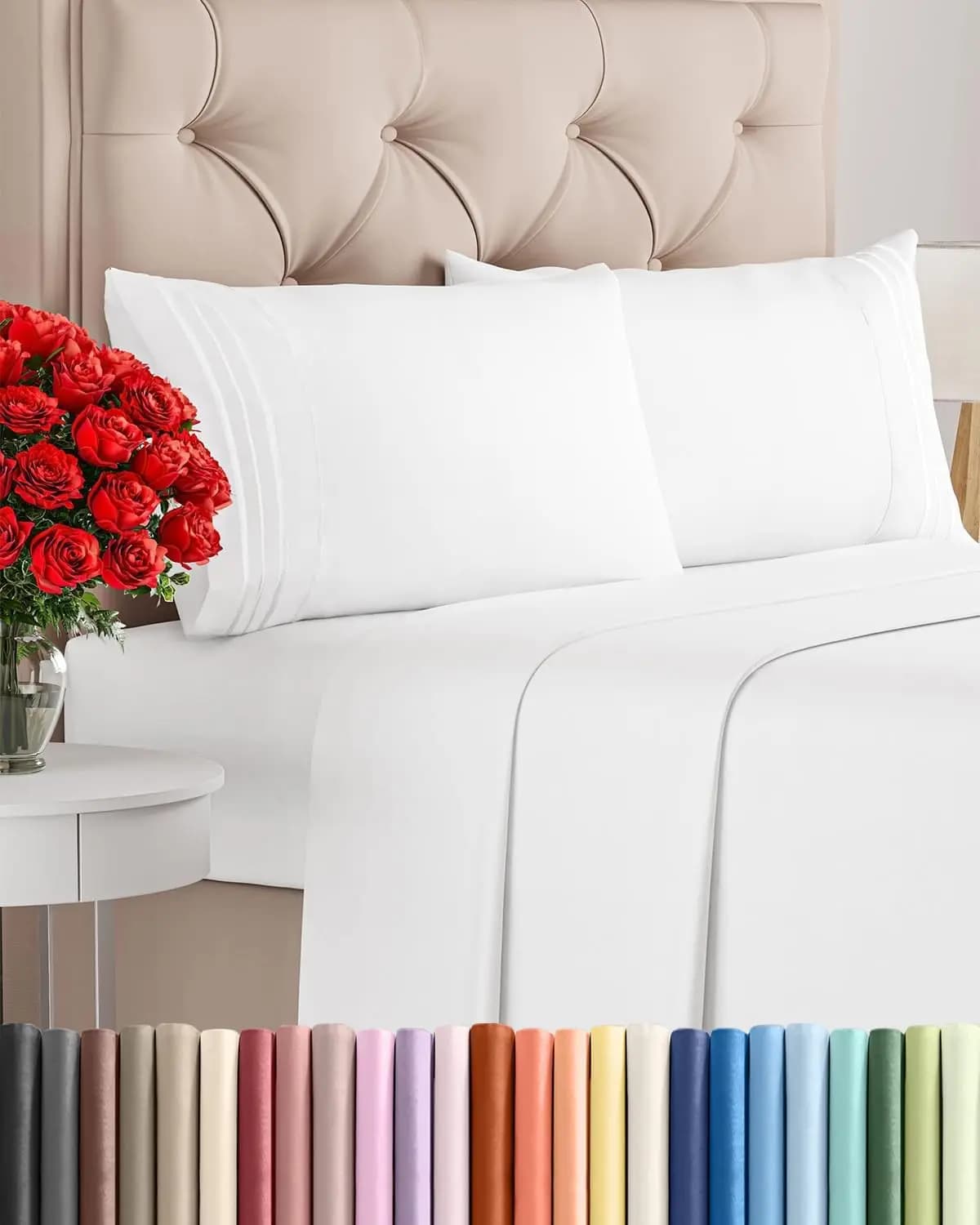 Queen Size 4 Piece Sheet Set - Comfy Breathable & Cooling Sheets - Hotel Luxury Bed Sheets for Women & Men - Deep Pockets
