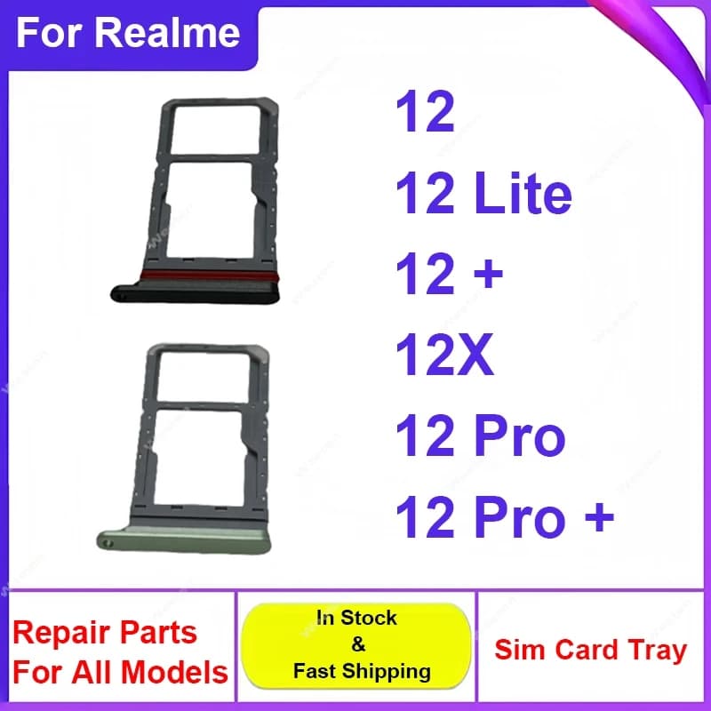 Vassoio della scheda SIM per Realme 12 Lite Plus 12X 12 Pro Plus 4G 5G Vassoio della scheda SIM Presa Slot del supporto SIM Parti di riparazione di ricambio